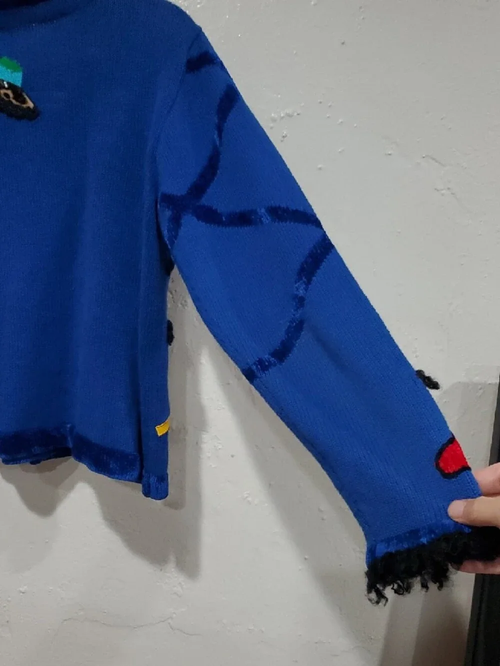 Berek Vintage Bright Blue Novelty Cardigan with Winter Outfits Size S